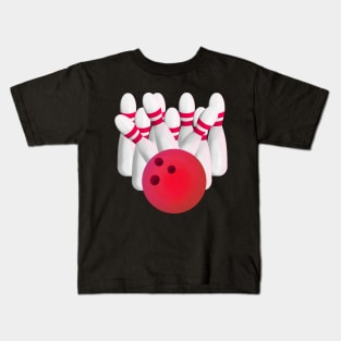 Tenpin bowling strike Kids T-Shirt